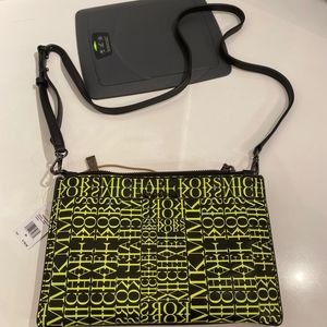 Michael Kors Newsprint Logo LG Crossbody